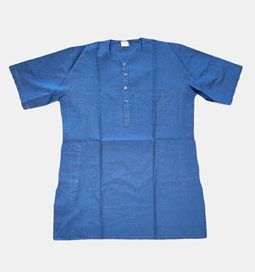 Bengali Kurta Blue, Short Sleeve